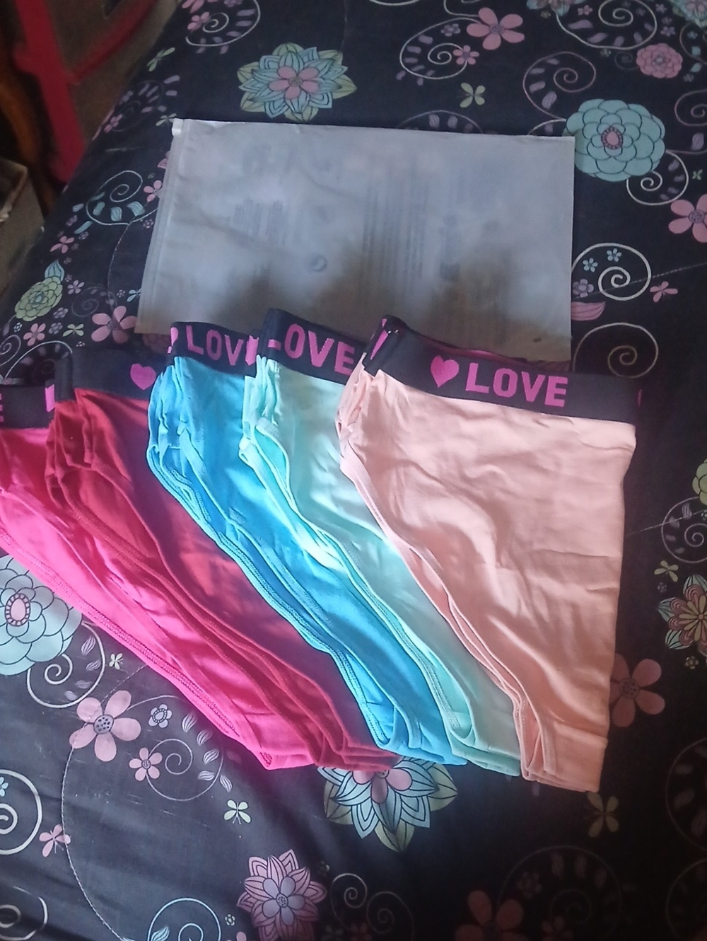 Brand New Love Women's Cotton Briefs Pack in Pink, Blue, Peach & Teal